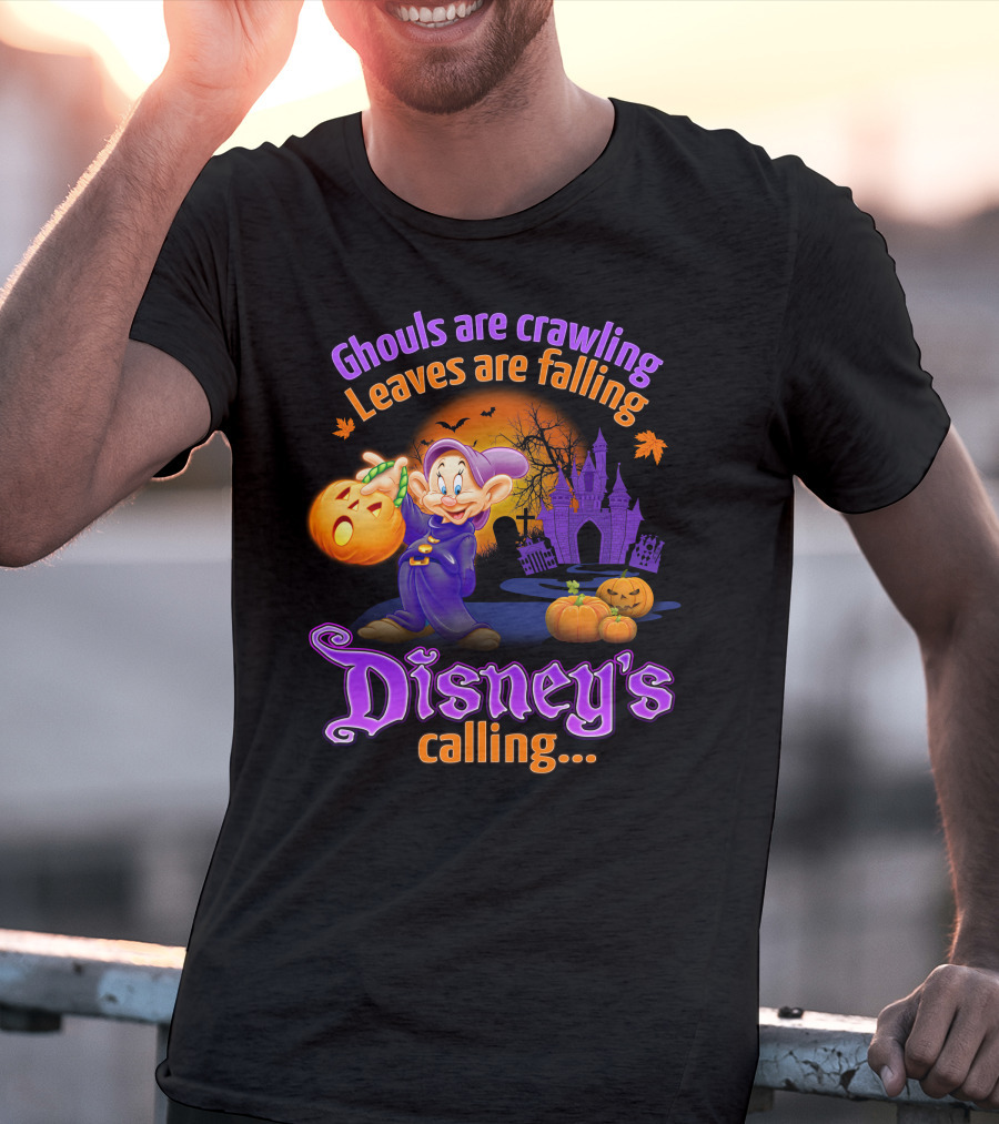 Ghouls Are Crawling Leaves Are Falling Disney's Calling Dopey Halloween T-Shirt