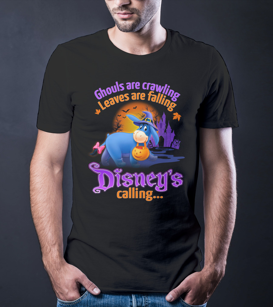 Ghouls Are Crawling Leaves Are Falling Disney's Calling Eeyore Halloween T-Shirt