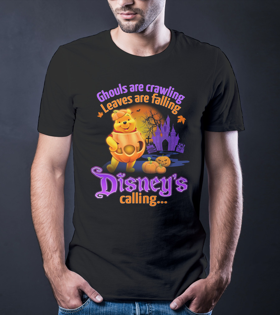 Ghouls Are Crawling Leaves Are Falling Disney's Calling Winnie The Pooh Halloween T-Shirt