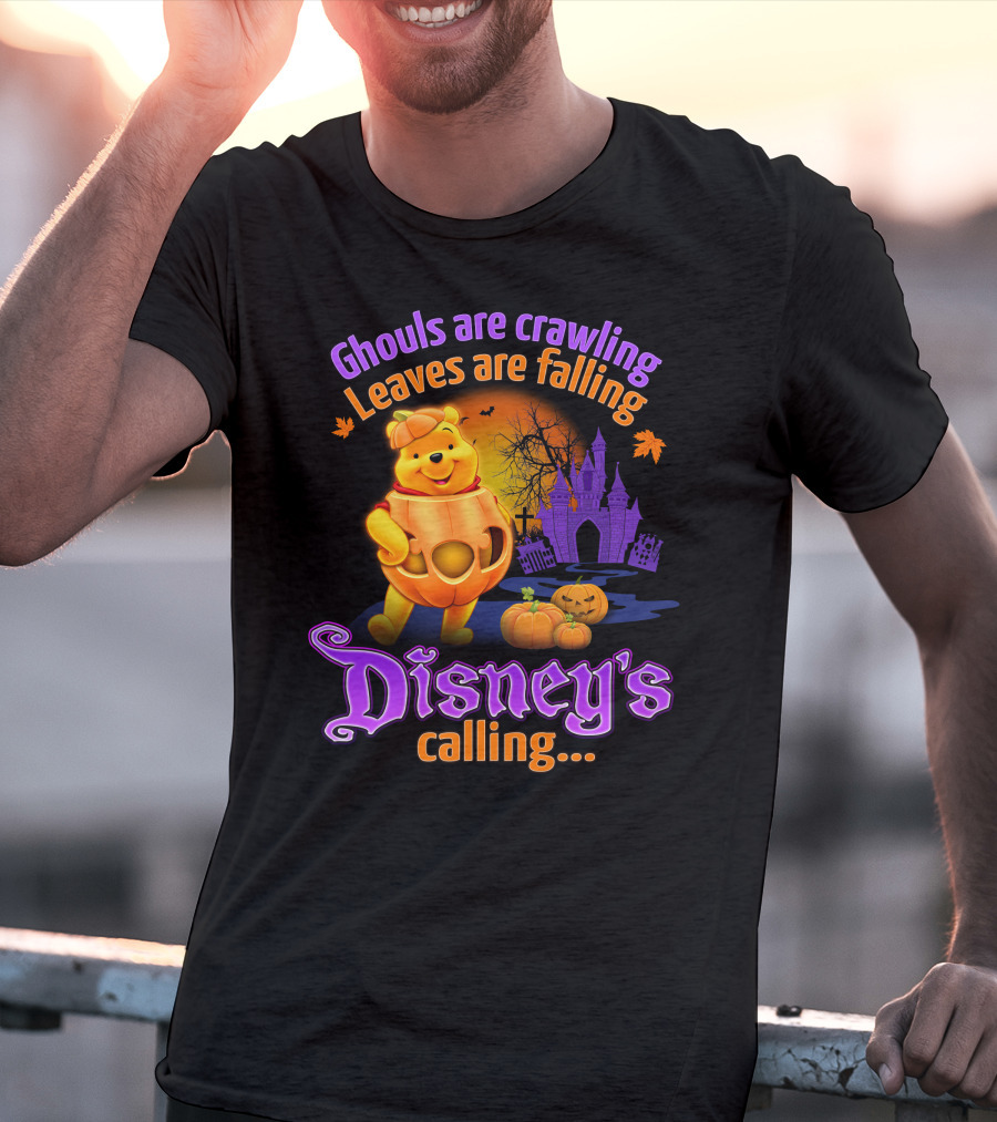Ghouls Are Crawling Leaves Are Falling Disney's Calling Winnie The Pooh Halloween T-Shirt
