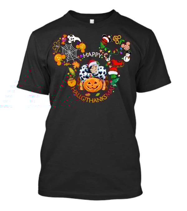 Happy Hallothanksmas Cruella De Vil Halloween Christmas Fusion T-Shirt