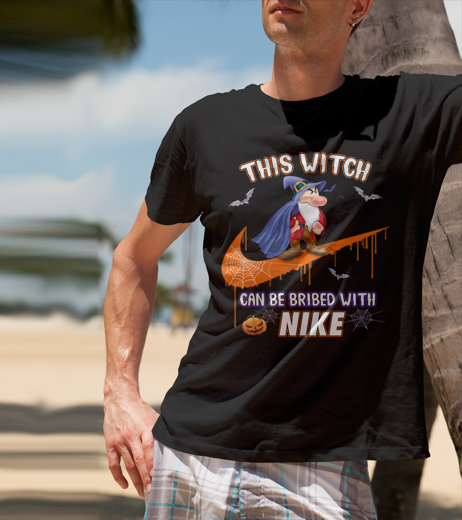 This Witch Can Be Bribed With Nike Wizard Pumpkin Bat Halloween T-Shirt