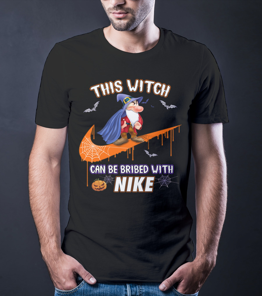 This Witch Can Be Bribed With Nike Wizard Pumpkin Bat Halloween T-Shirt