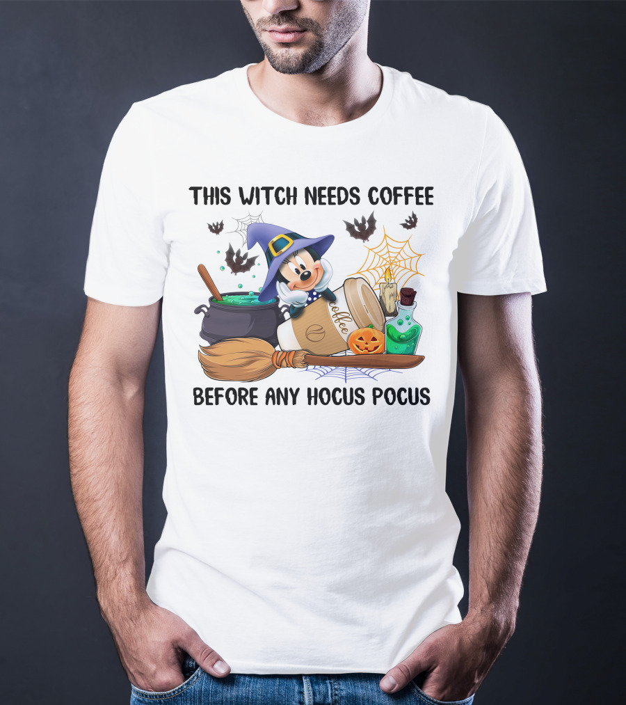 Minnie This Witch Needs Coffee Before Any Hocus Pocus T-Shirt