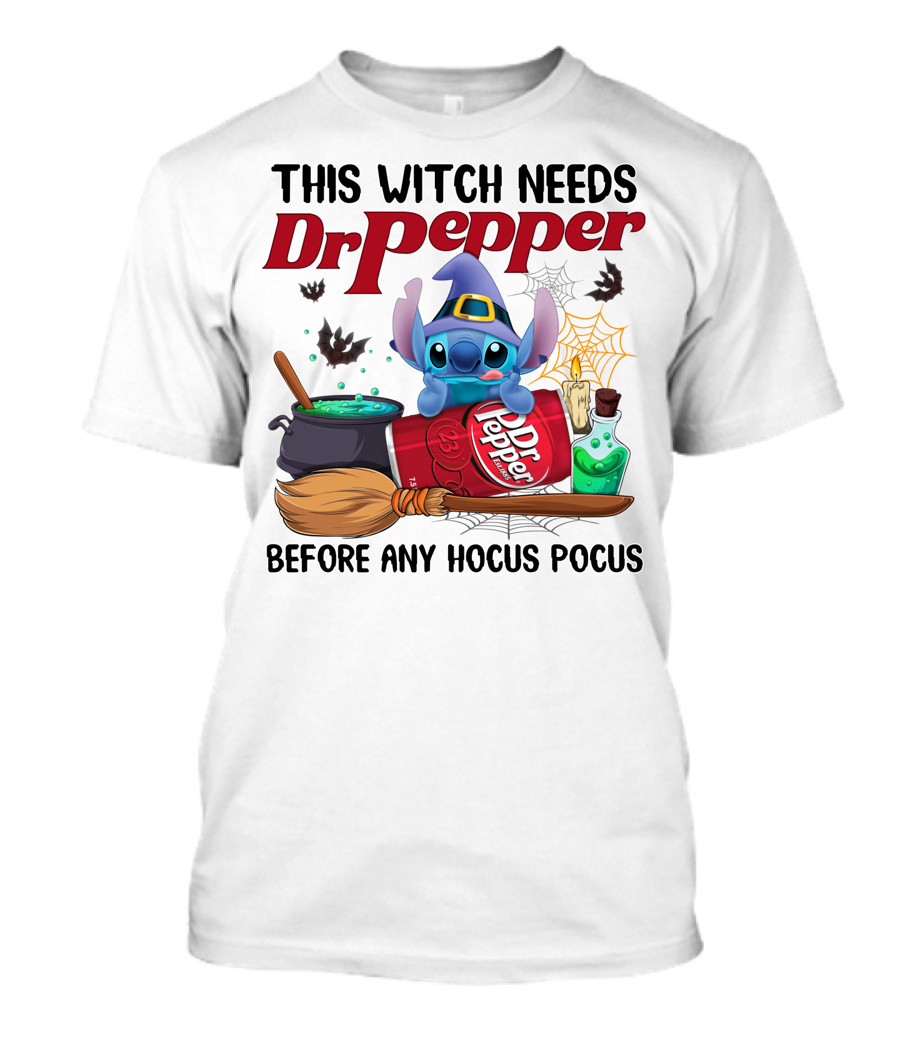 This Witch Needs Dr Pepper Before Any Hocus Pocus Stitch T-Shirt