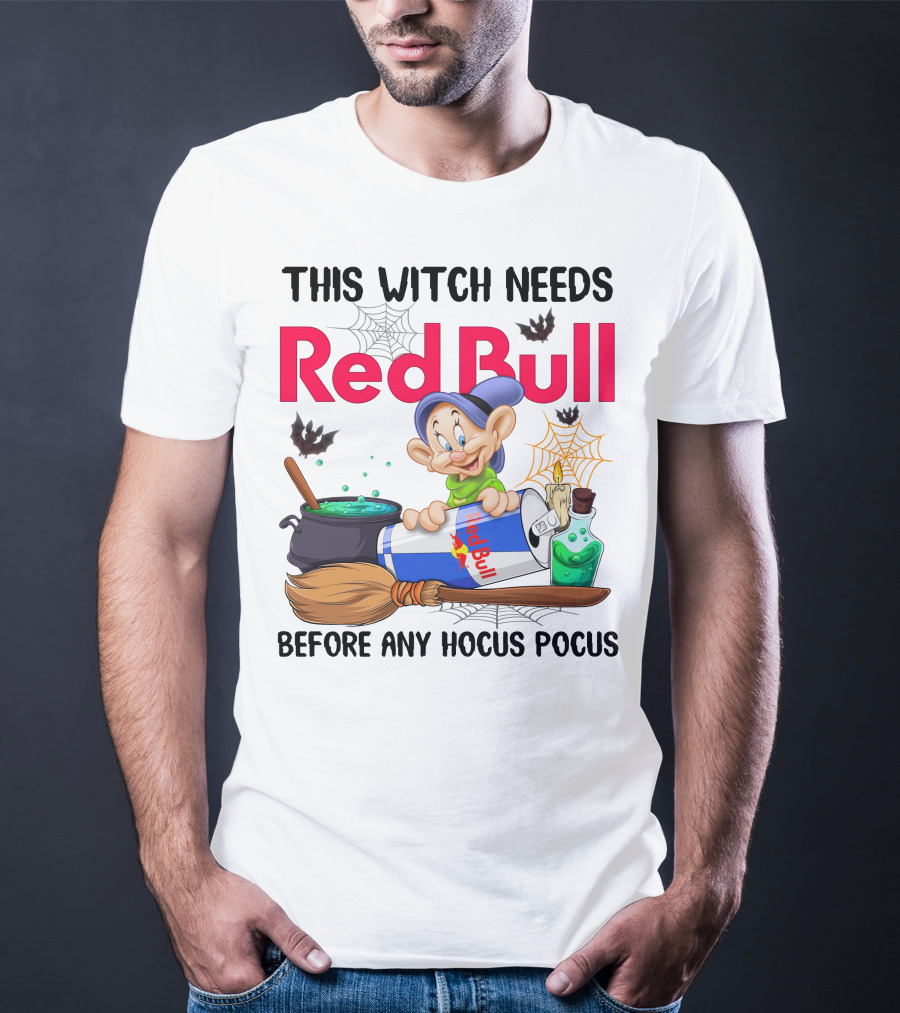 This Witch Needs Red Bull Before Any Hocus Pocus Dopey T-Shirt