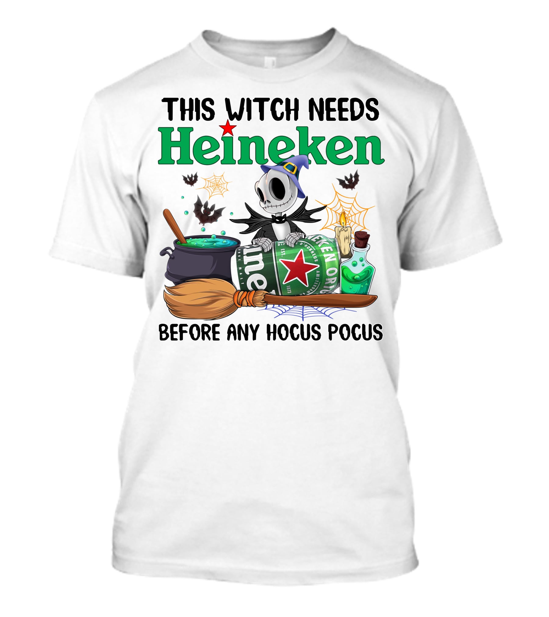 This Witch Needs Heineken Before Any Hocus Pocus Jack Skellington T-Shirt