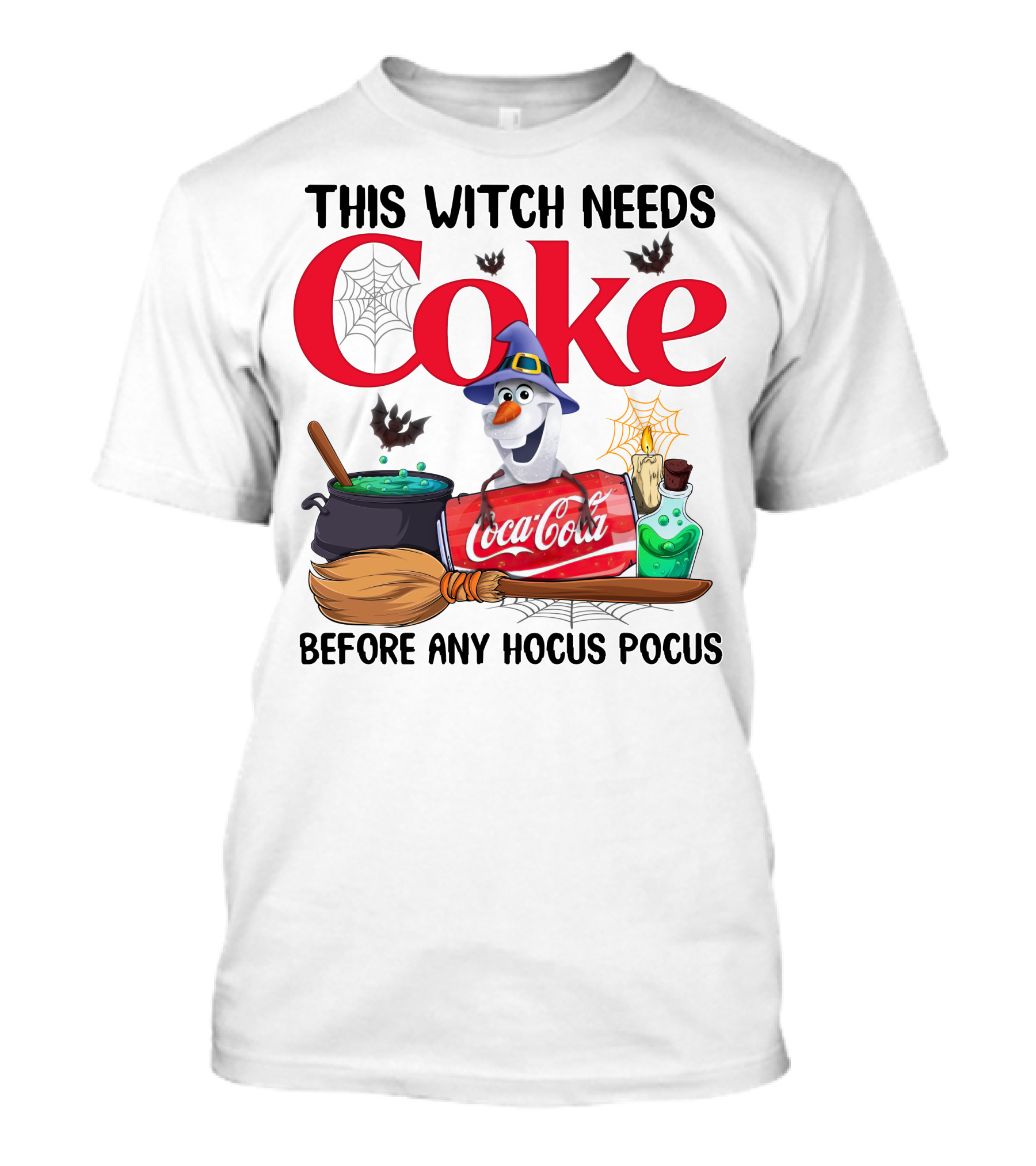 This Witch Needs Coke Before Any Hocus Pocus Coca-Cola Olaf Halloween T-Shirt