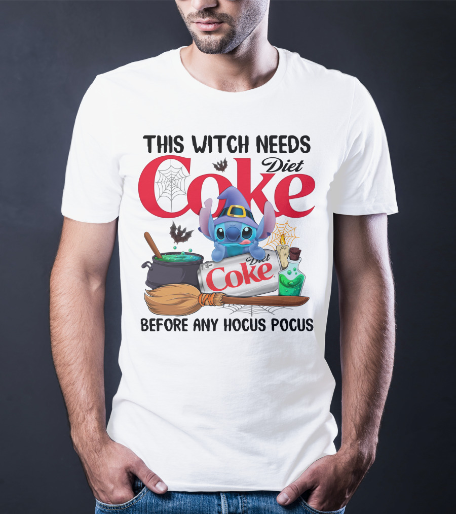This Witch Needs Diet Coke And Stitch Before Any Hocus Pocus T-Shirt