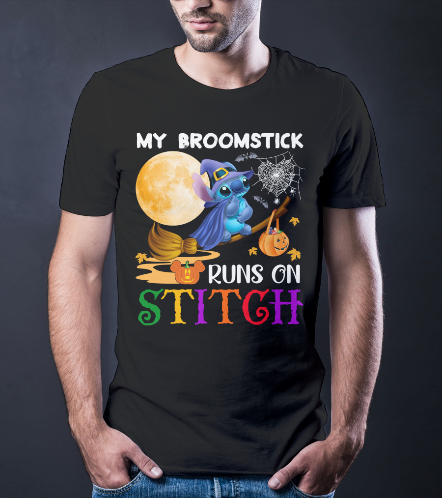 My Broomstick Runs On Stitch T-Shirt