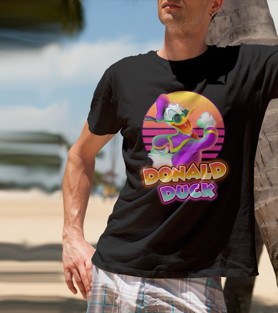 Donald Duck Retro Neon Style T-Shirt