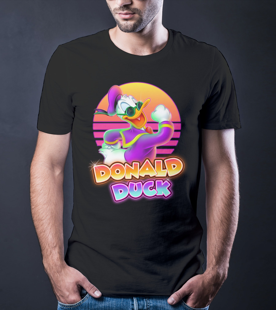 Donald Duck Retro Neon Style T-Shirt
