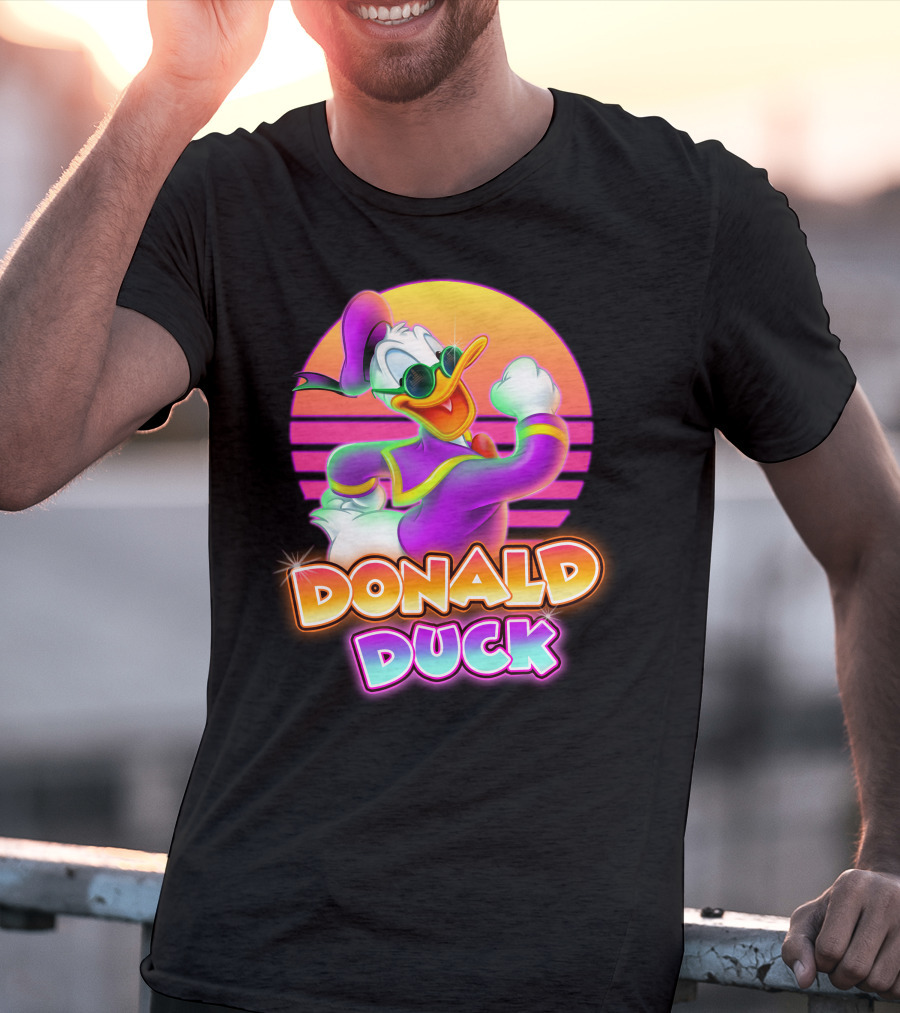 Donald Duck Retro Neon Style T-Shirt