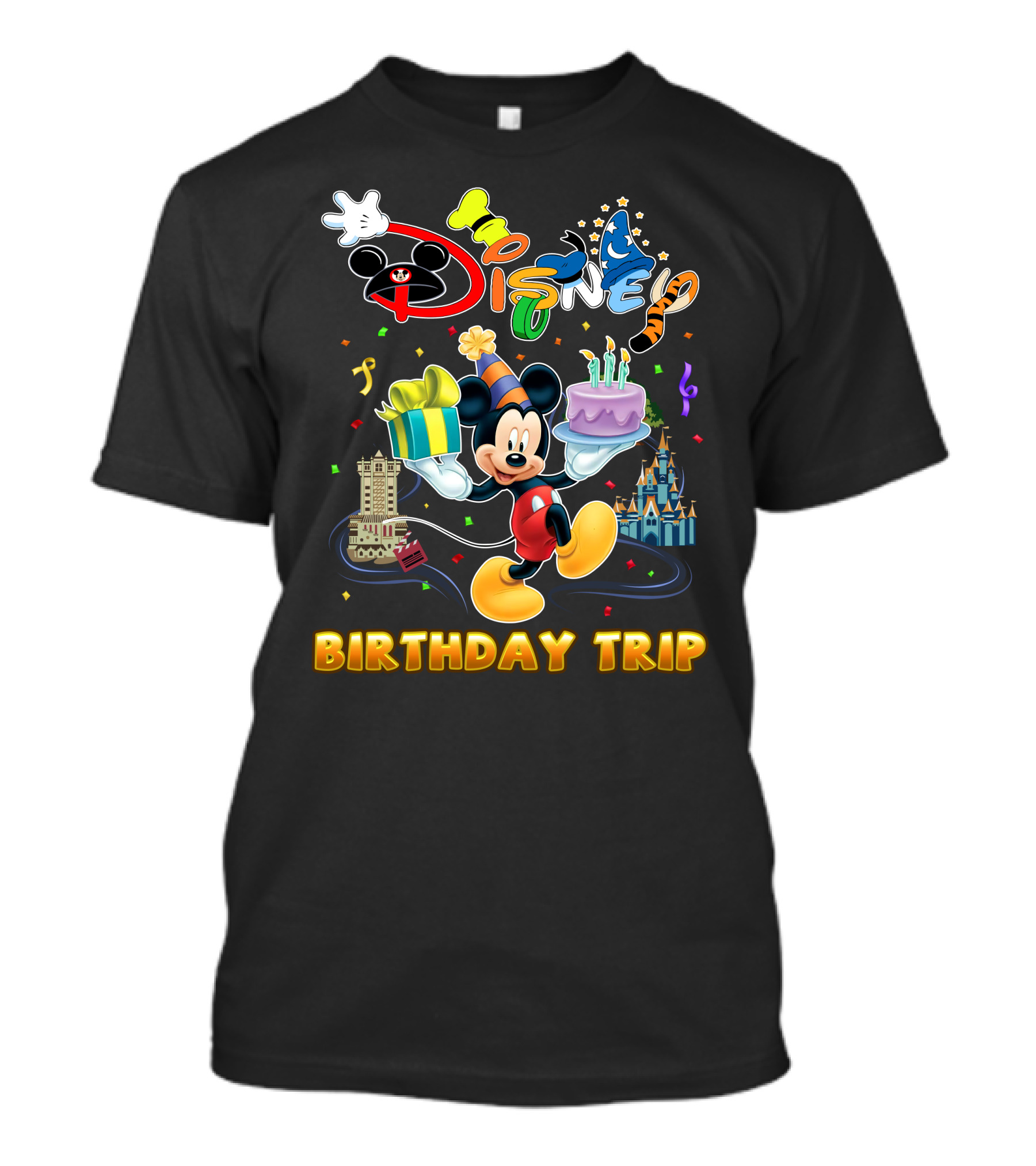 Mickey Disney Birthday Trip Celebration With Cake And Presents T-Shirt