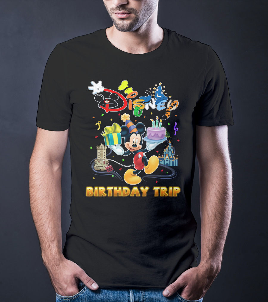 Mickey Disney Birthday Trip Celebration With Cake And Presents T-Shirt