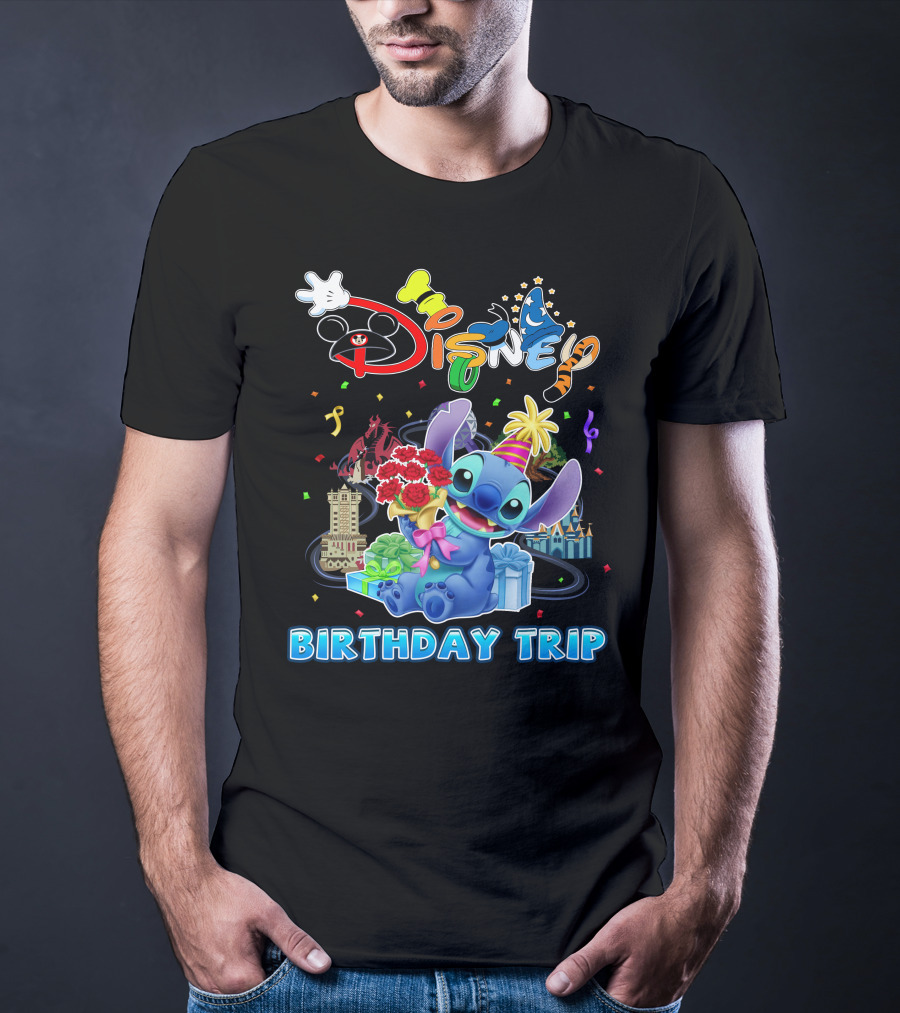 Disney Birthday Trip Stitch Celebration T-Shirt