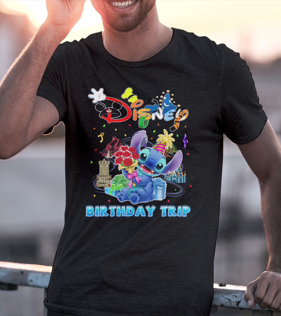 Disney Birthday Trip Stitch Celebration T-Shirt