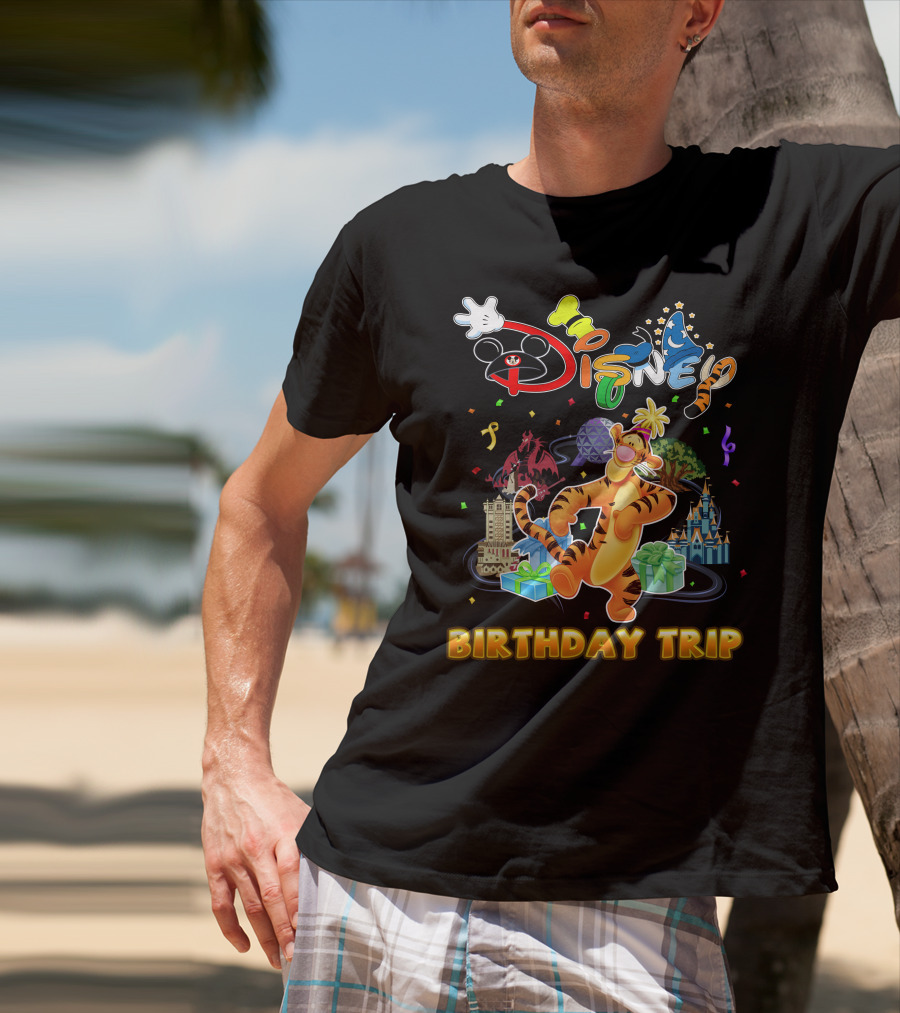Disney Tigger Birthday Trip Celebration Mickey Ears Epcot Castle Gifts T-Shirt