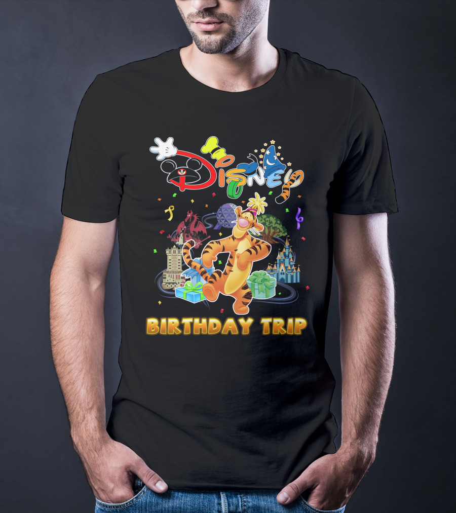 Disney Tigger Birthday Trip Celebration Mickey Ears Epcot Castle Gifts T-Shirt