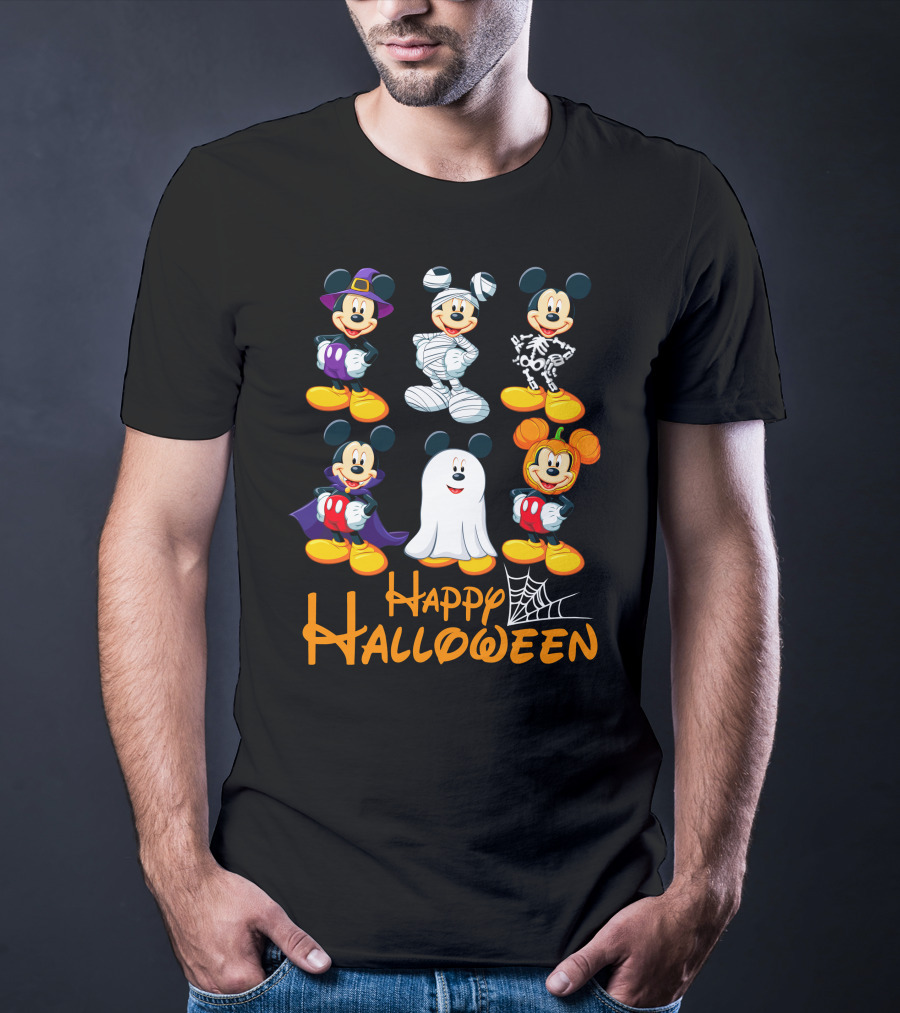 Happy Halloween Mickey Mouse Costumes Collection T-Shirt