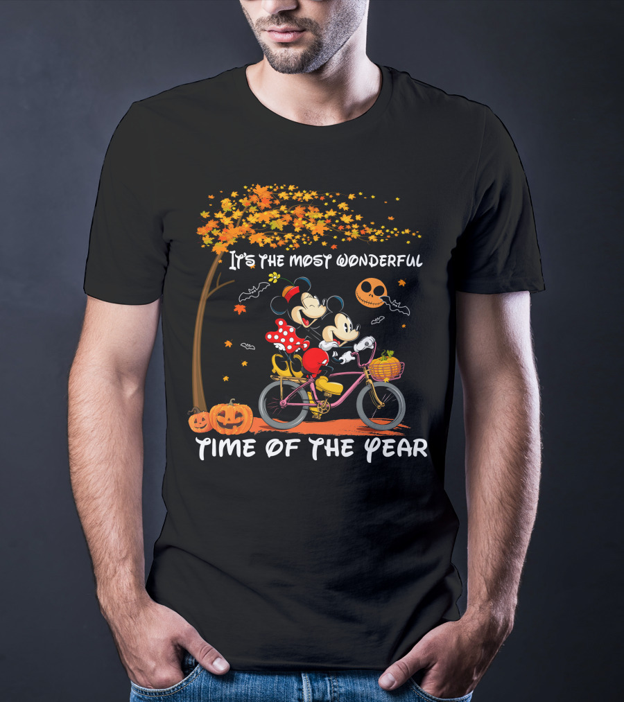It's The Most Wonderful Time Of The Year Mickey And Minnie Halloween Cycling Adventure T-Shirt