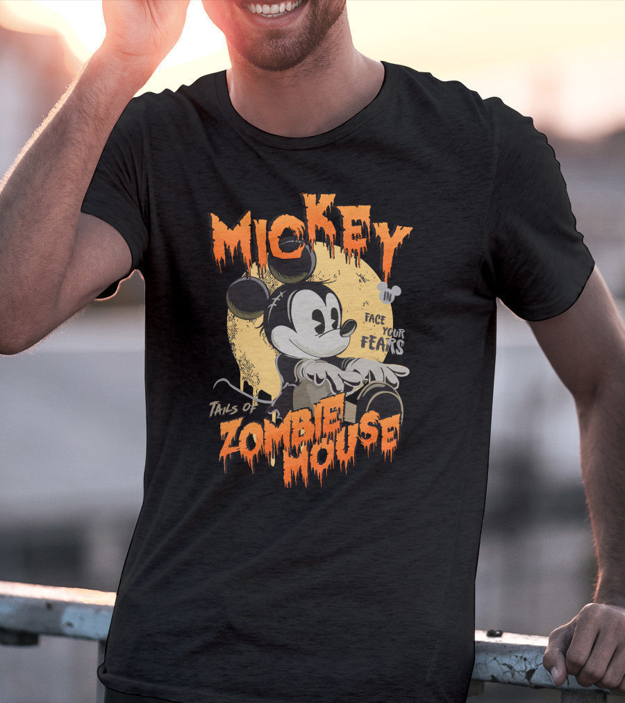 Mickey Tails Of Zombie Mouse Face Your Fears T-Shirt