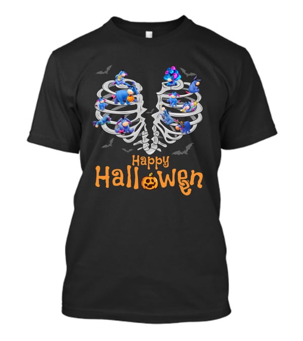 Happy Halloween Eeyore Skeleton Ribs Theme T-Shirt