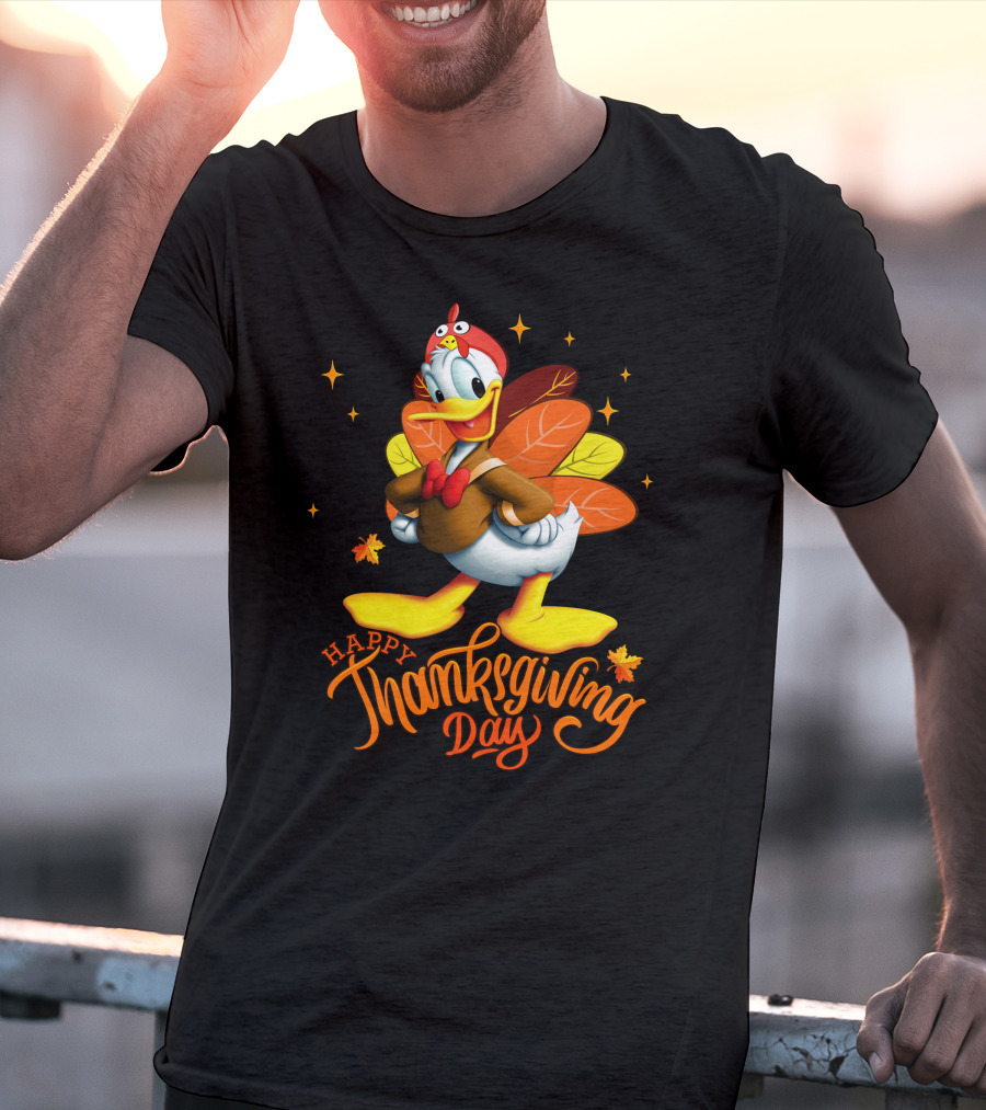 Happy Thanksgiving Day Donald Duck Turkey Costume T-Shirt