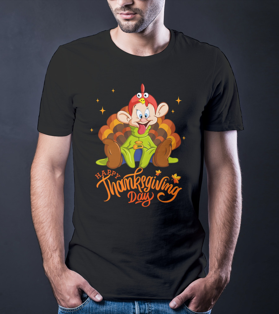 Happy Thanksgiving Day Dopey Turkey Costume T-Shirt