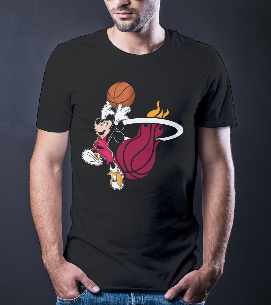 Mickey Dunking Basketball Miami Heat T-Shirt