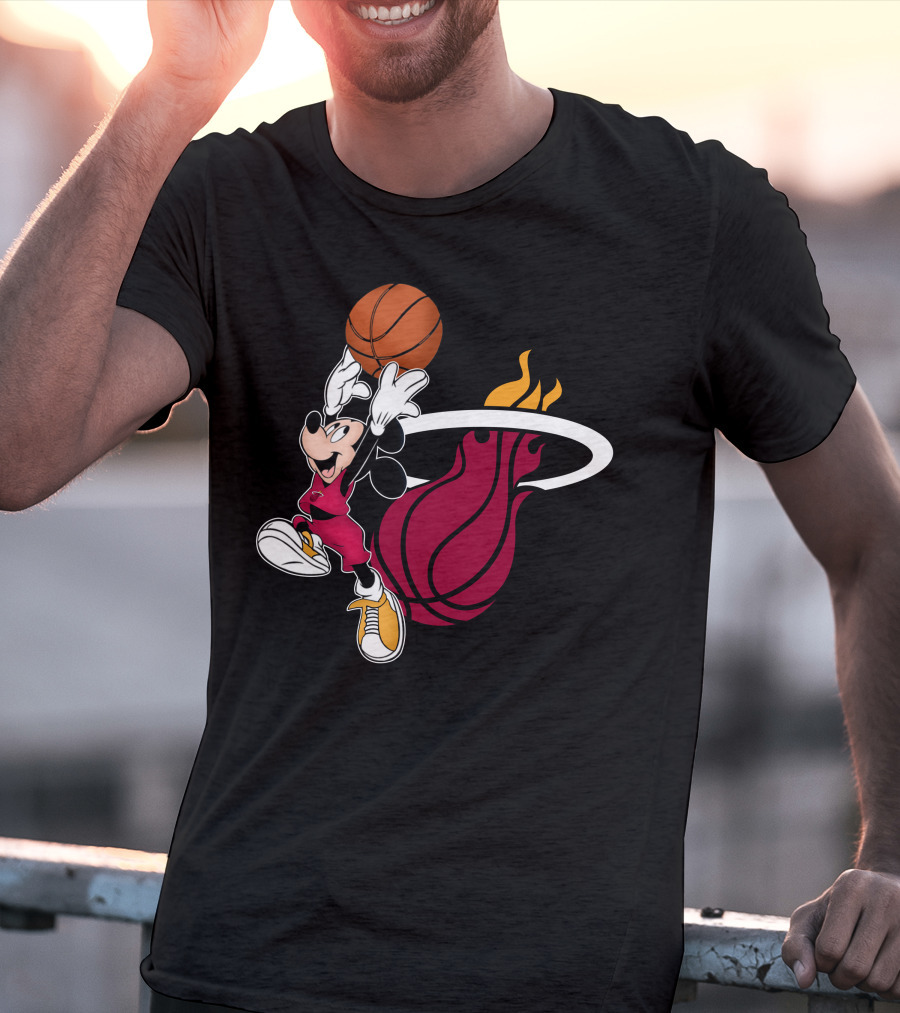 Mickey Dunking Basketball Miami Heat T-Shirt