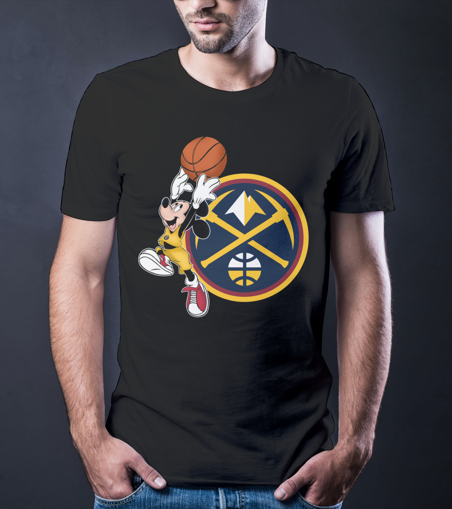 Mickey Mouse Basketball Dunk Denver Nuggets Crossover T-Shirt
