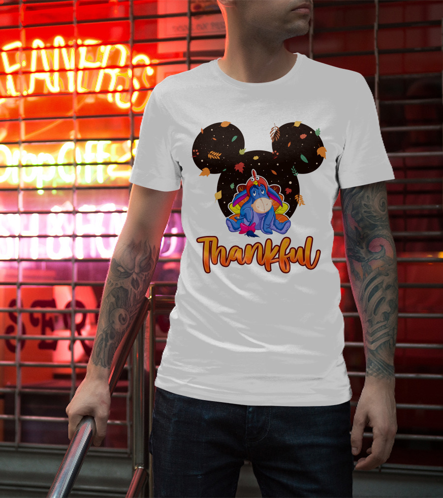 Eeyore Thankful Fall Mickey Ears T-Shirt