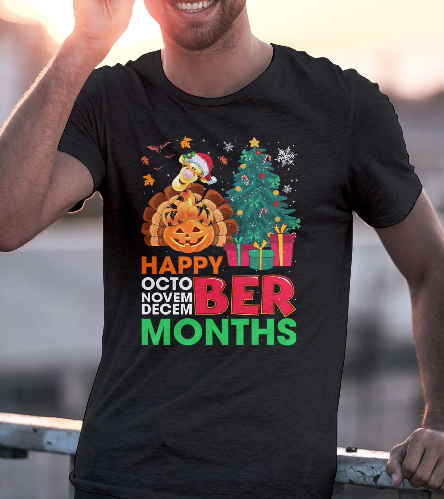 Happy Octo Novem Decem Ber Months Tigger T-Shirt