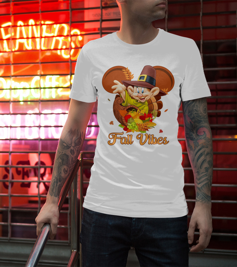 Dopey Fall Vibes Cornucopia Thanksgiving T-Shirt
