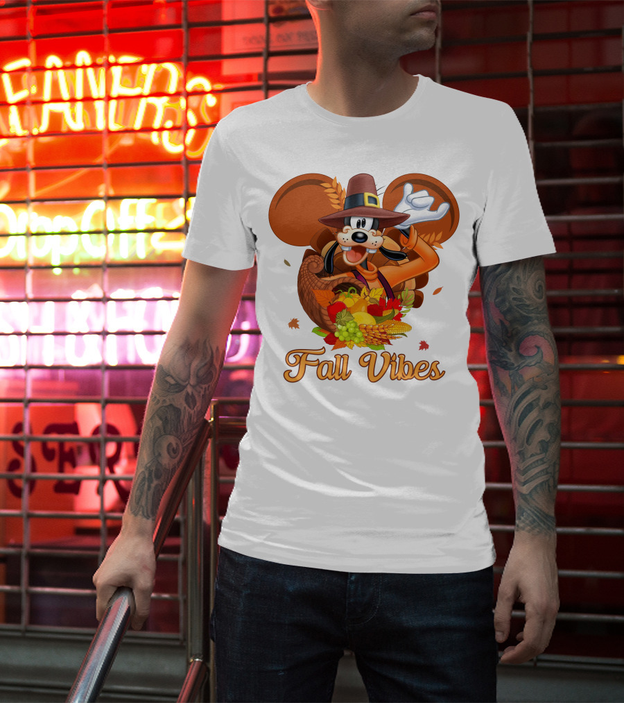 Goofy Fall Vibes Thanksgiving Cornucopia T-Shirt