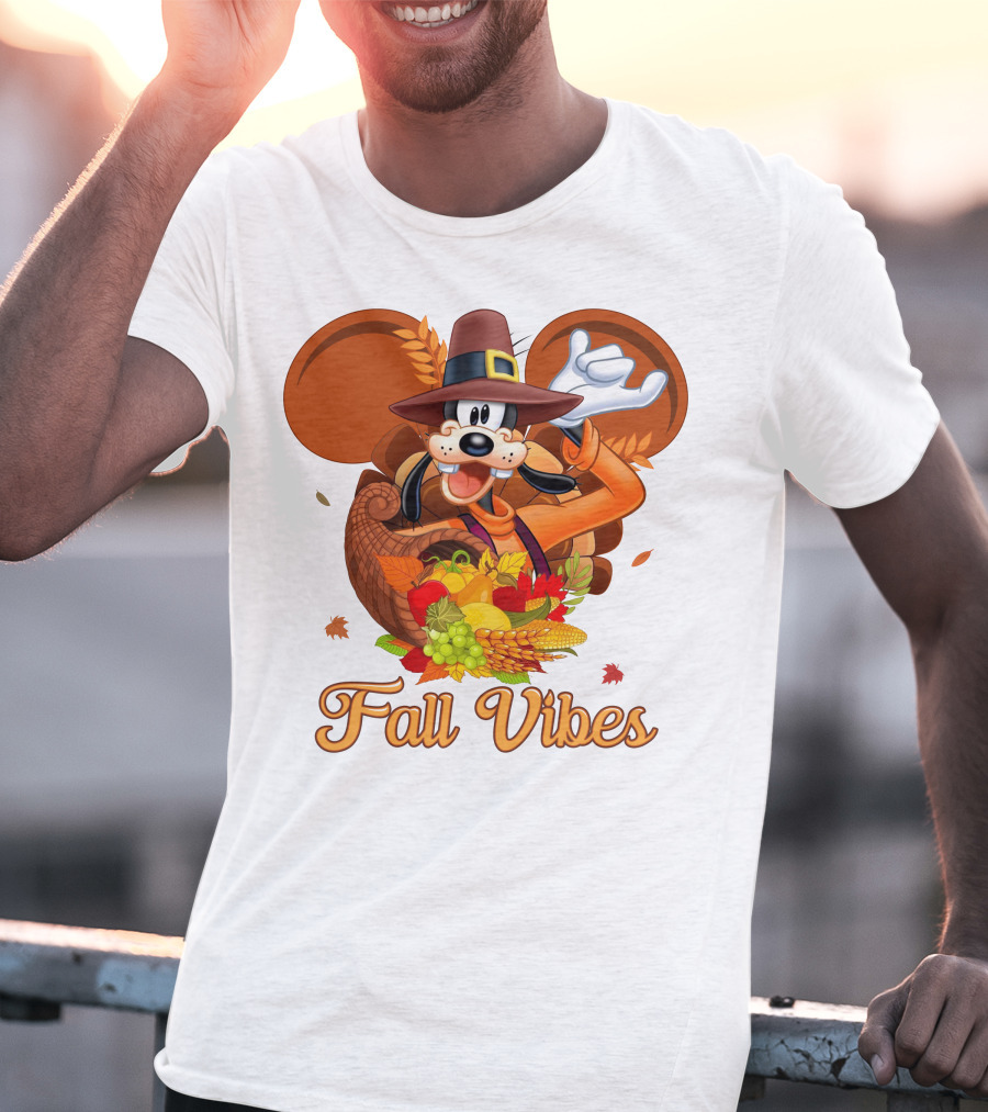 Goofy Fall Vibes Thanksgiving Cornucopia T-Shirt