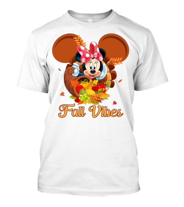 Minnie Fall Vibes Cornucopia Harvest Theme T-Shirt