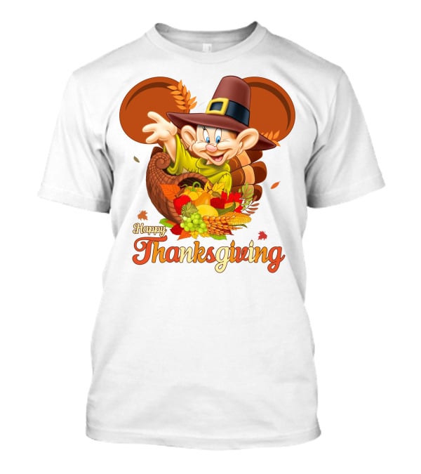 Happy Thanksgiving Dopey Cornucopia T-Shirt