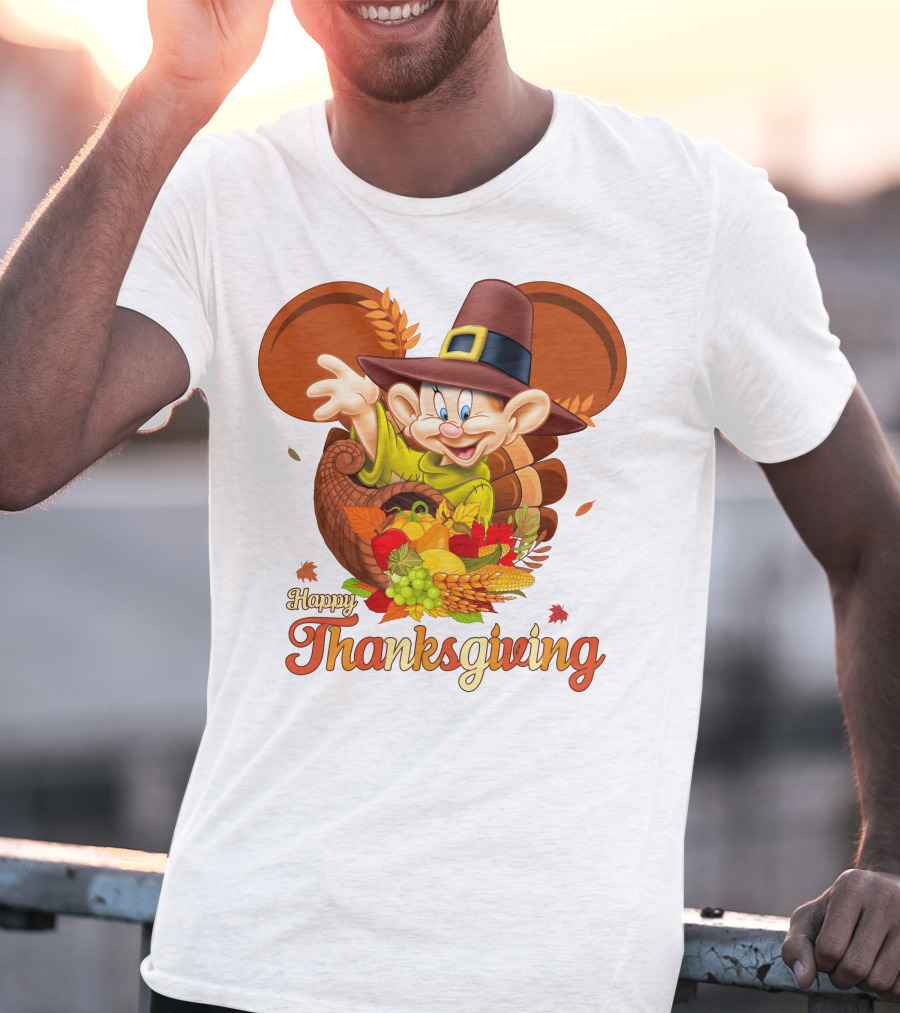Happy Thanksgiving Dopey Cornucopia T-Shirt