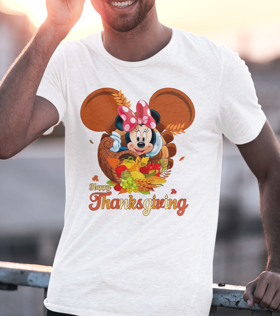 Minnie Mouse Happy Thanksgiving Cornucopia T-Shirt