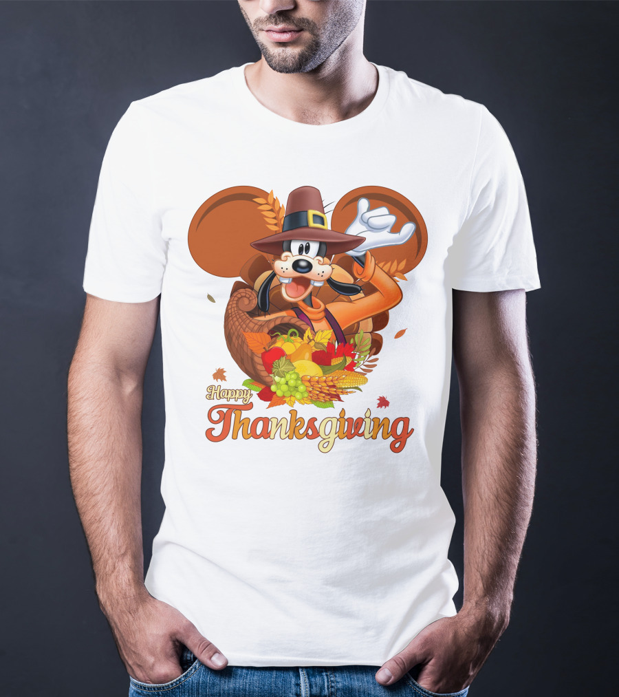 Goofy Happy Thanksgiving Cornucopia Celebration T-Shirt
