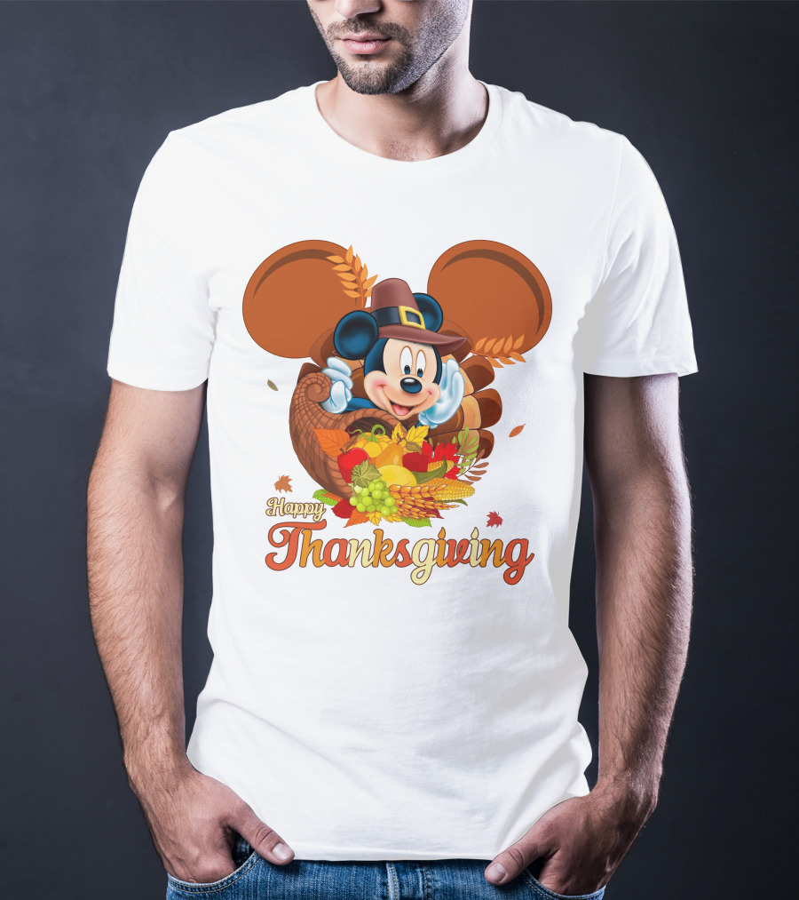 Mickey Happy Thanksgiving Cornucopia Celebration T-Shirt