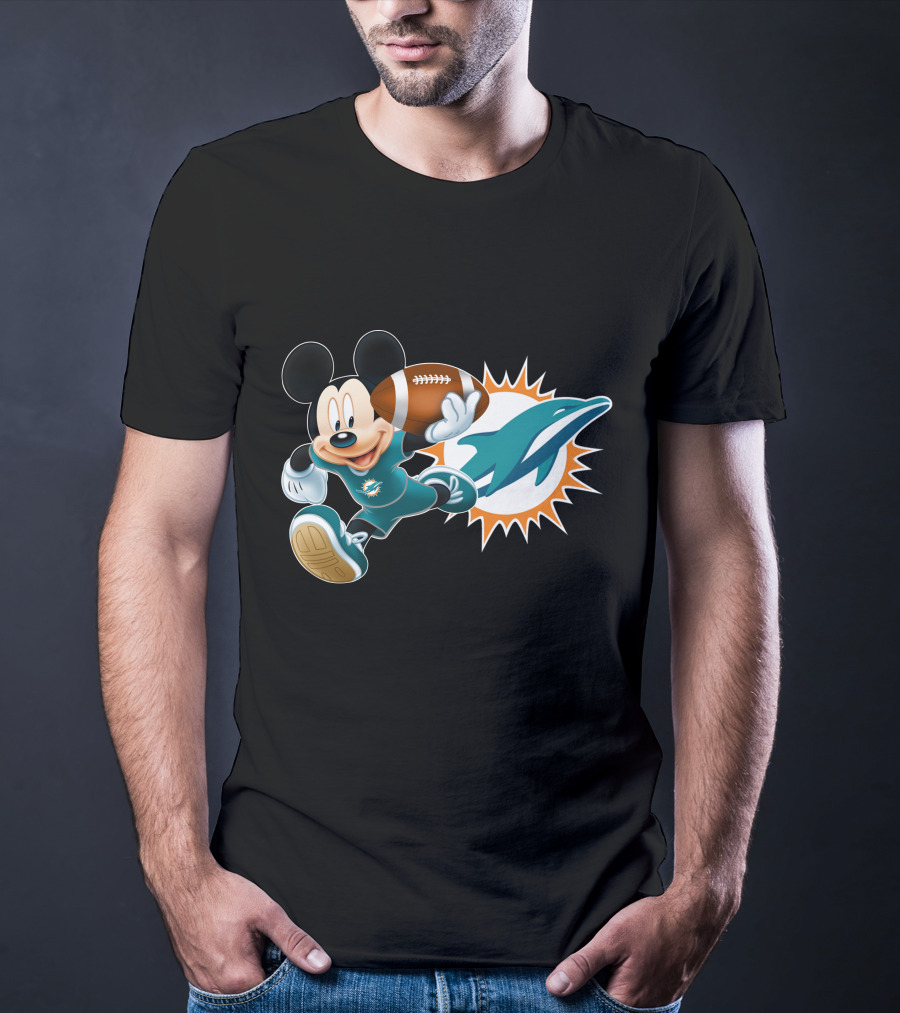 Mickey Miami Dolphins Football Crossover T-Shirt