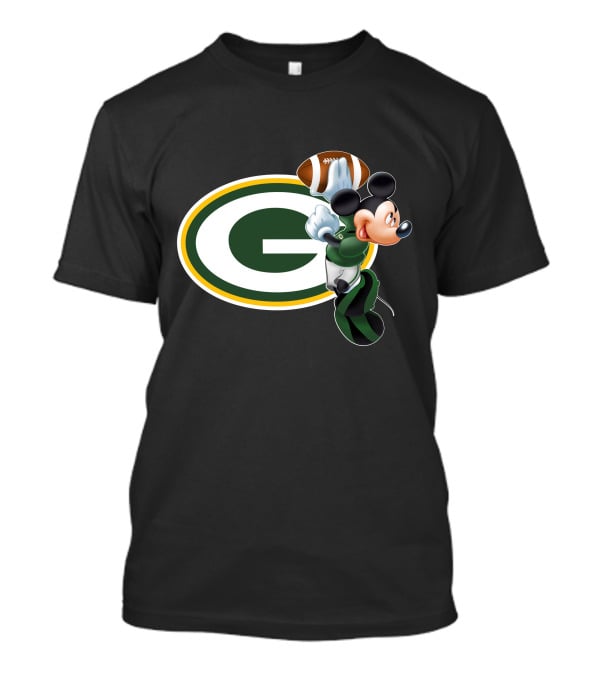 Mickey Mouse Green Bay Packers Football T-Shirt