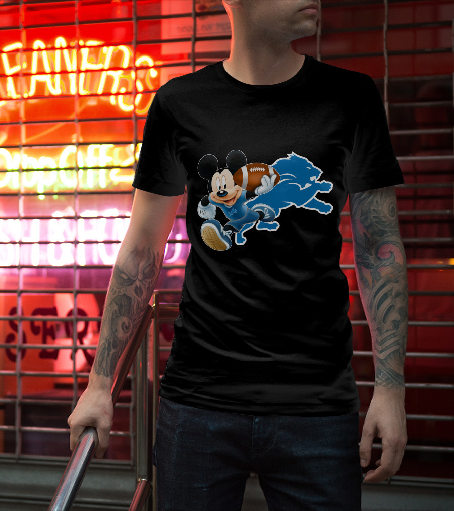Mickey Mouse Detroit Lions Football T-Shirt