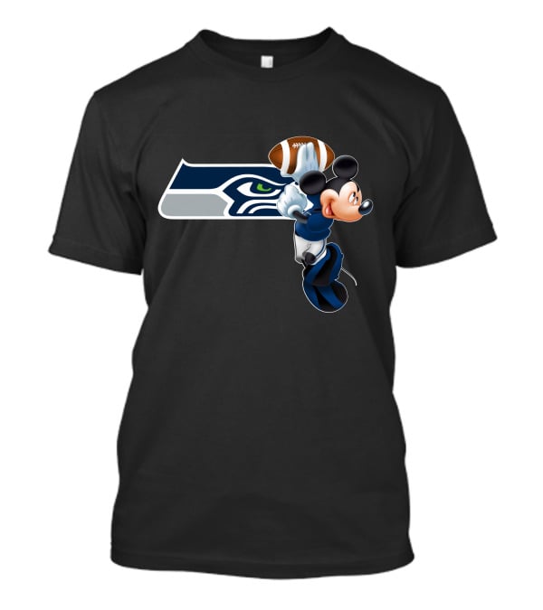 Seattle Seahawks Mickey Football Jump T-Shirt