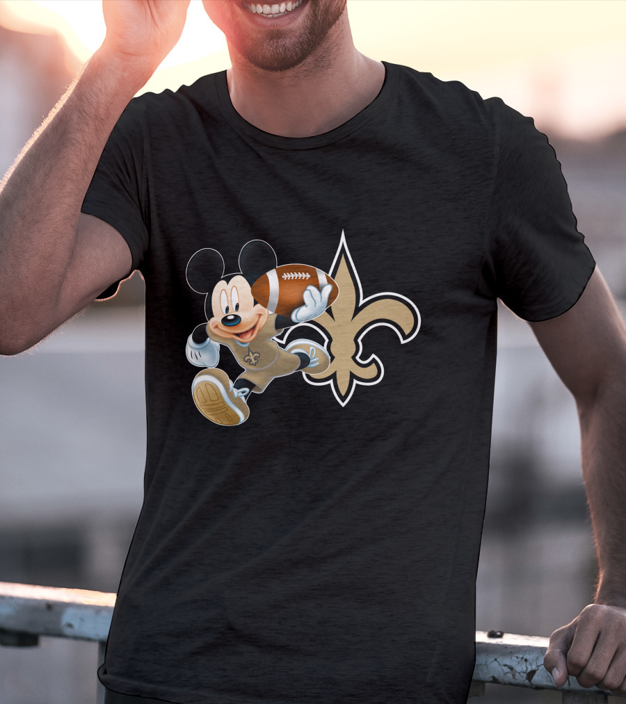 Mickey Nos New Orleans Saints Football Fleur-De-Lis T-Shirt