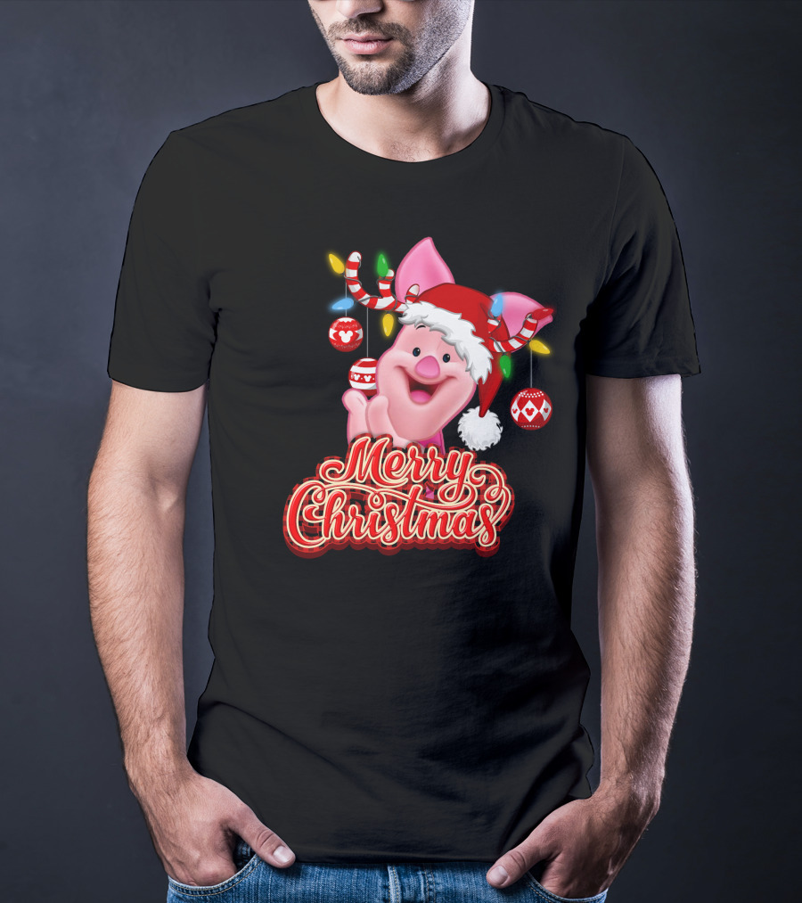 Piglet Merry Christmas Disney Holiday Magic T-Shirt