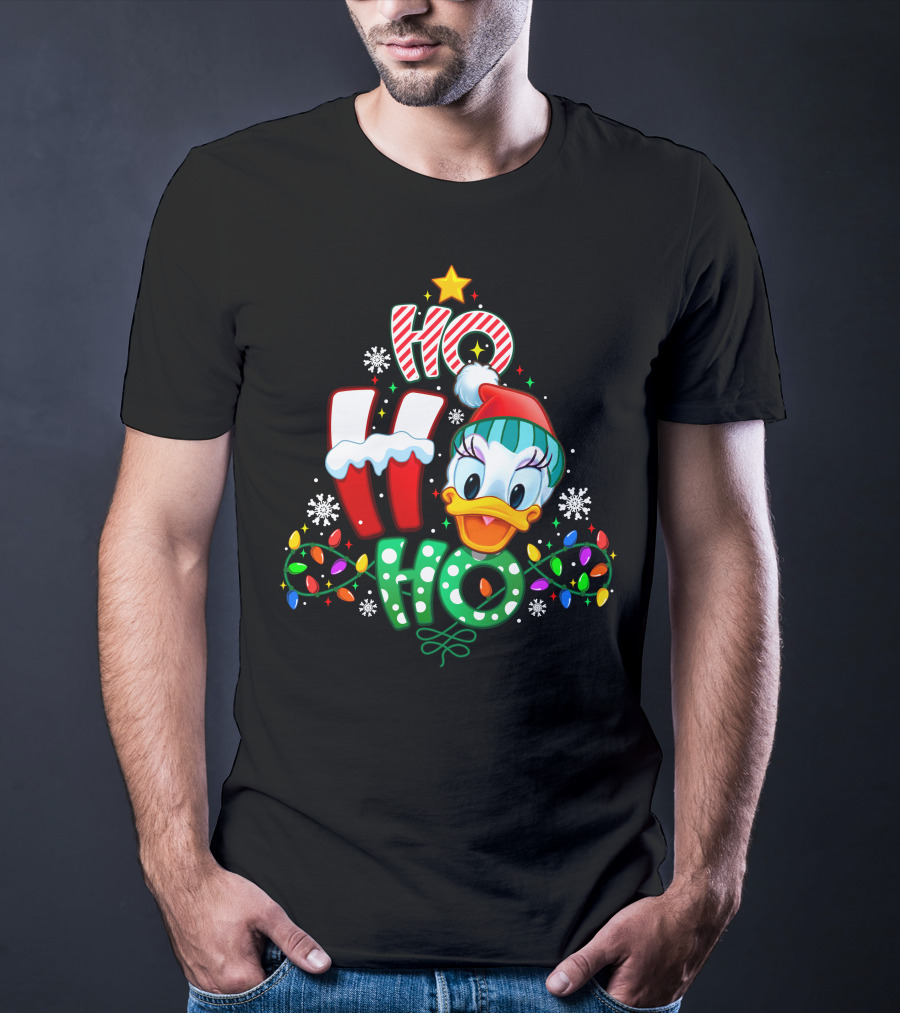 Ho Ho Ho Daisy Holiday Lights Christmas T-Shirt